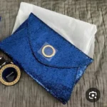 Blue Glitter Envelope Clutch