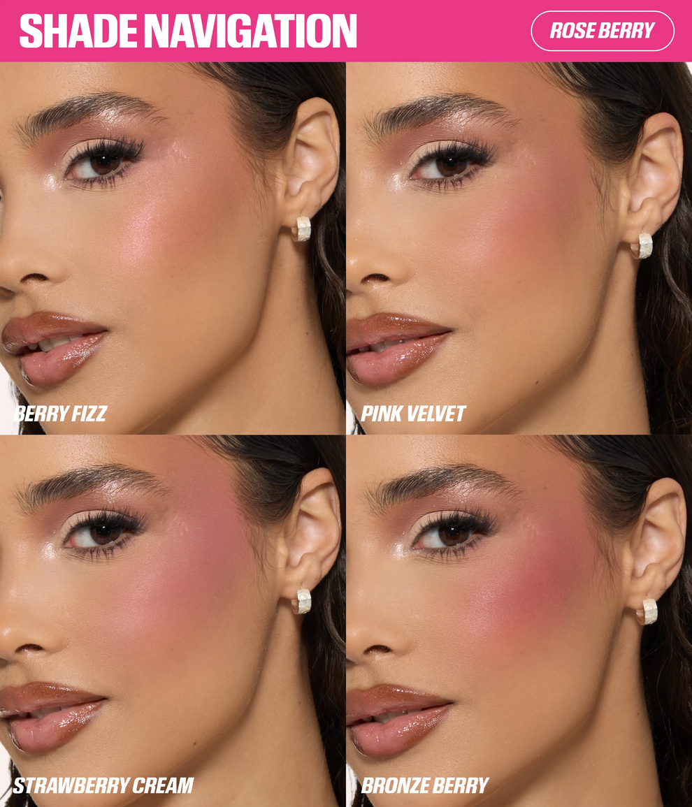 Shade Rose Berry hudabeauty BLUSH FILTER BLURRING BLUSHLIGHTERS PALETTE - Image 8